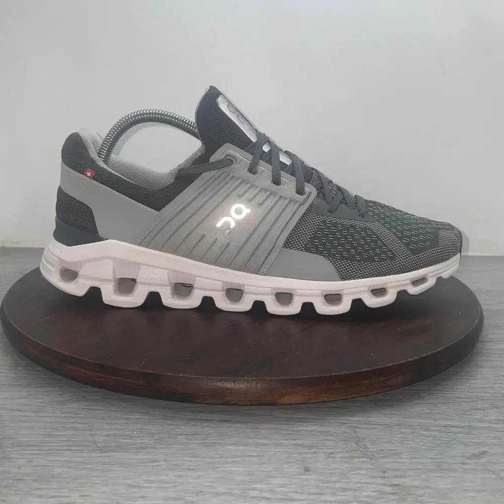 On Cloudswift Mens Size 9.5 Gray White Athletic Running Walking Shoes Sneakers